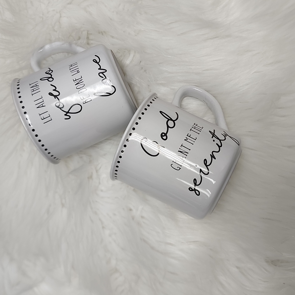 Mugs set inspirational Love and serenity